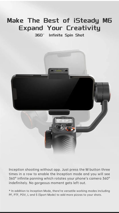 Black AI face and shooting fill light three-axis camera stabiliser M6 kit with tripod