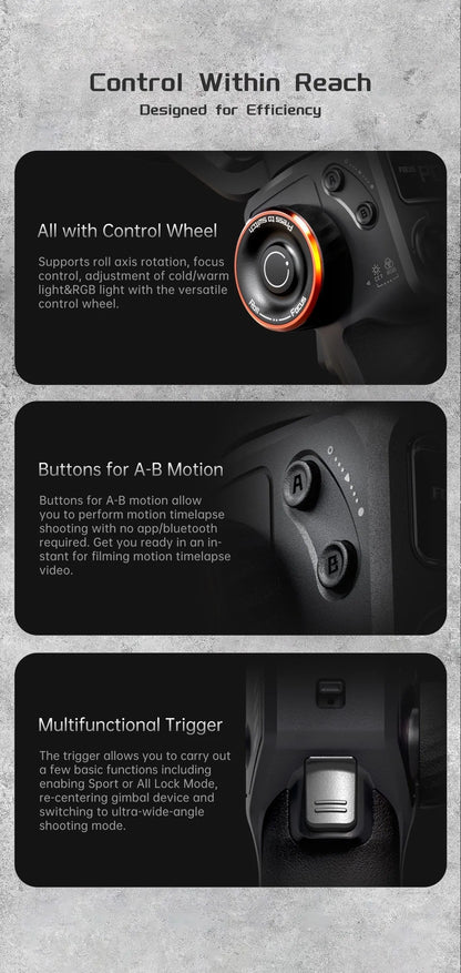 Black AI face and shooting fill light three-axis camera stabiliser M6 kit with tripod