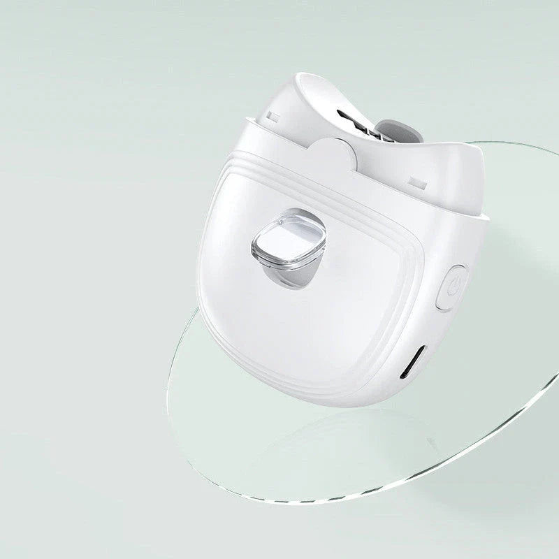 Rechargeable electric nail scissors with built-in LED light for effortless, mess-free nail trimming and shaping