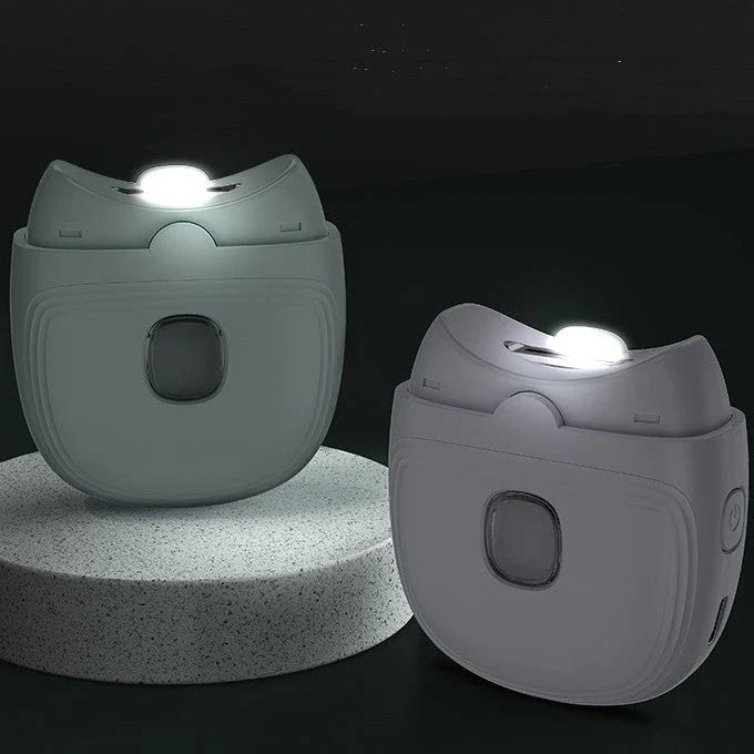Rechargeable electric nail scissors with built-in LED light for effortless, mess-free nail trimming and shaping
