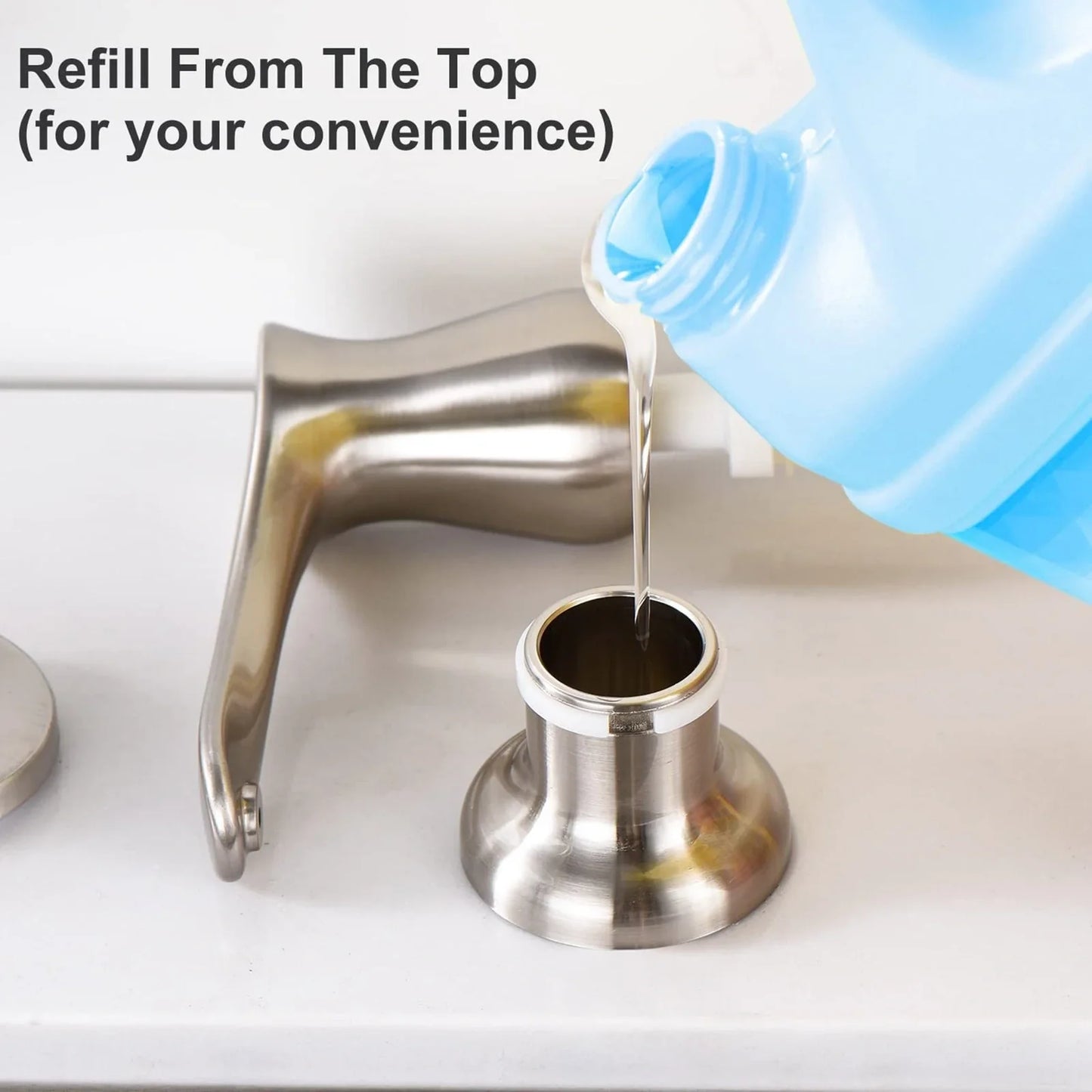 Brushed gold ABS hand press kitchen sink accessory, 15 cm long with electroplated finish for precise water direction