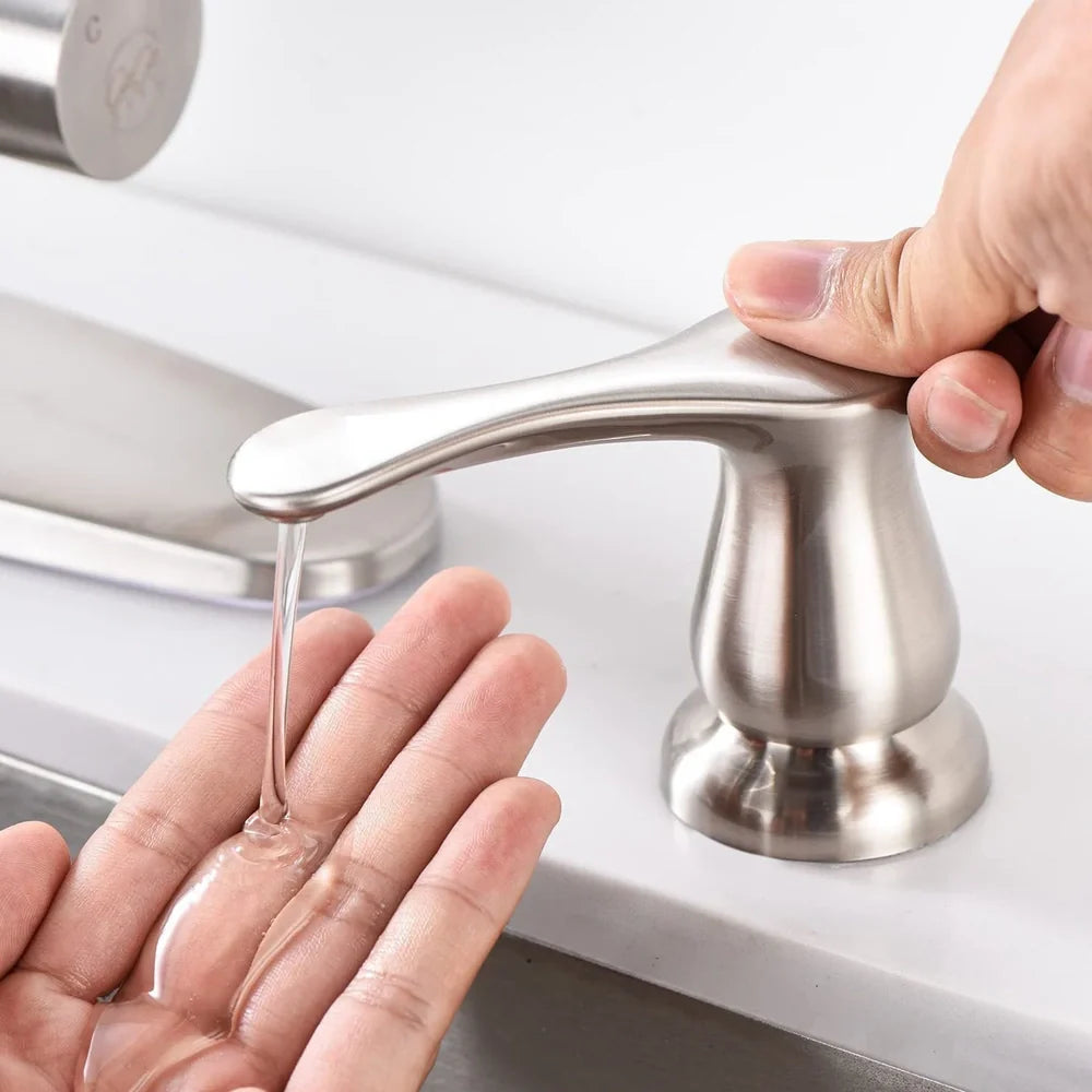 Brushed gold ABS hand press kitchen sink accessory, 15 cm long with electroplated finish for precise water direction