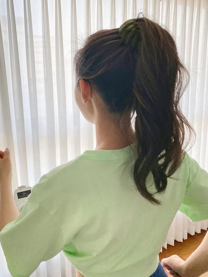 Velvet bird's nest hair ring hairpin in various colors for high ponytails