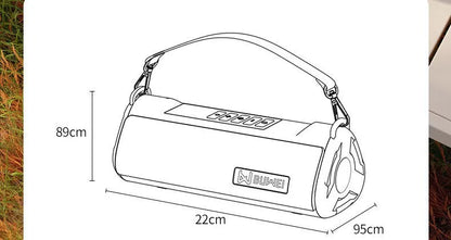 Black portable car tyre inflator with digital display, LED light, and connected air hose on a grey background