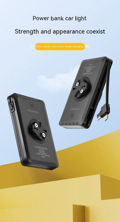 Bicycle light power bank with cable, 5000mAh mobile power bank and car light in mobile power car light colour