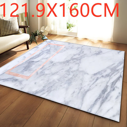 Polyester marble pattern carpet in 121.9x160cm and 50x80cm sizes for floor protection