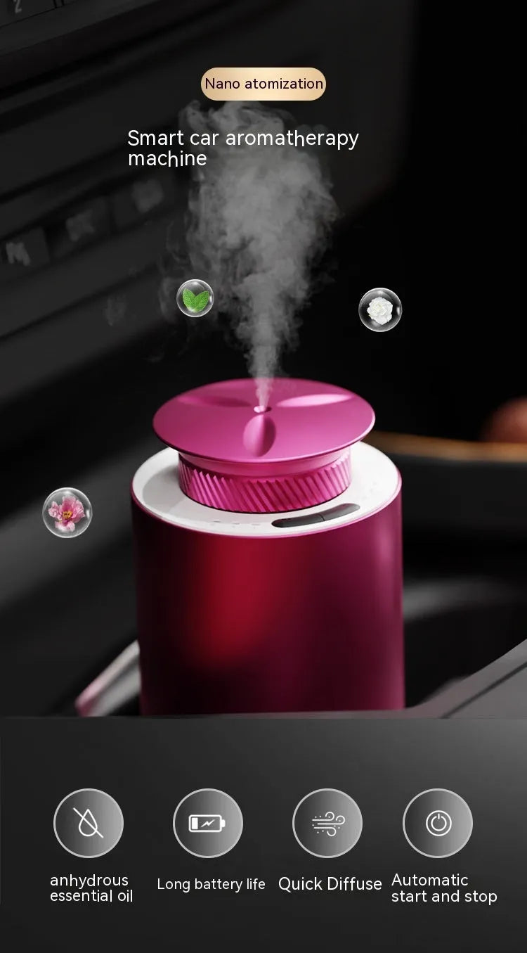 Portable metal column aroma diffuser for cars and small rooms with rechargeable battery