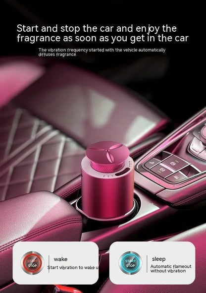 Portable metal column aroma diffuser for cars and small rooms with rechargeable battery