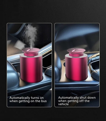 Portable metal column aroma diffuser for cars and small rooms with rechargeable battery