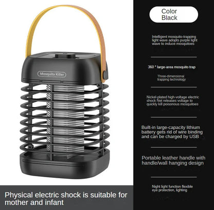 Electric Shock Mosquito Killer Lamp in yellow and black, featuring USB charging and plugin options