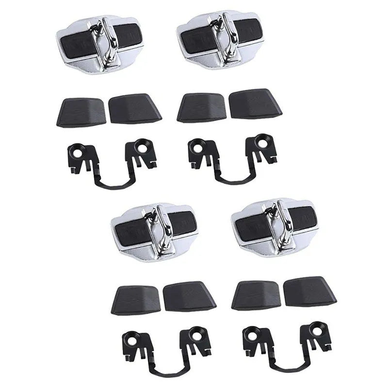 Silver TRD door lock cover and buffer cushion for Toyota Prius car door.