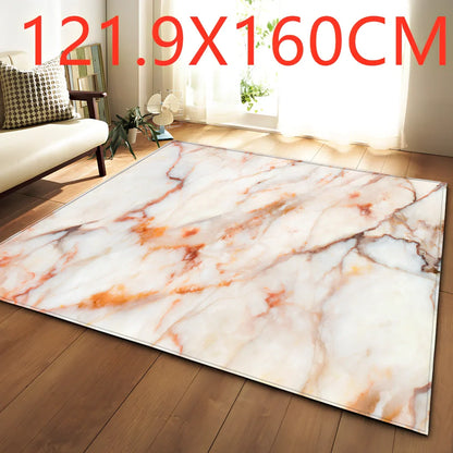 Polyester marble pattern carpet in 121.9x160cm and 50x80cm sizes for floor protection