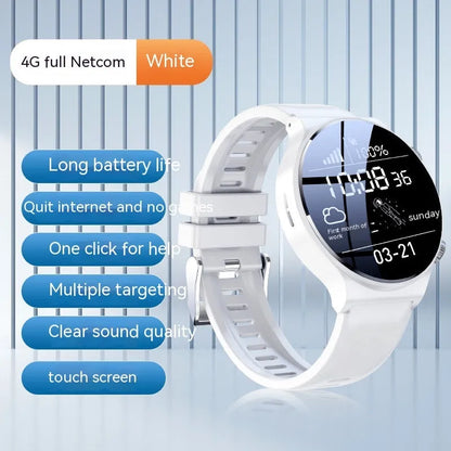 Black and white smart watch with 1.28 inch screen on wrist, showing USB charging cable.