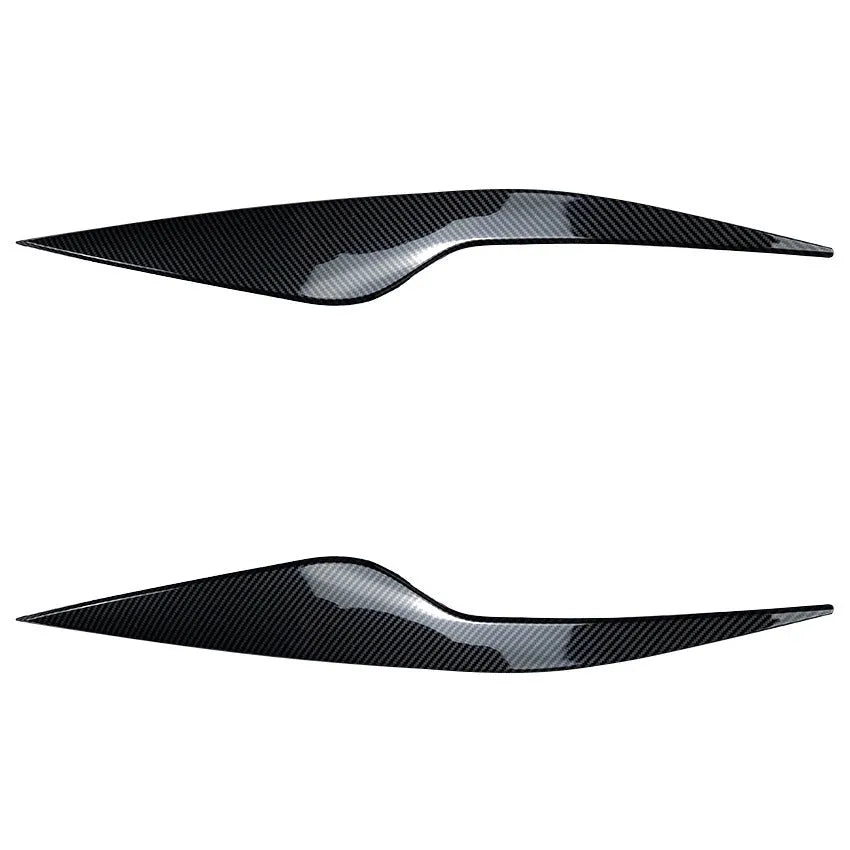 Ford Focus headlight eyebrow stickers in ABS plastic with carbon fibre pattern or piano black finish