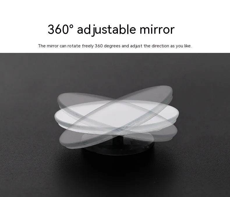 Two silver 5cm convex car blind spot mirrors with adjustable mounting