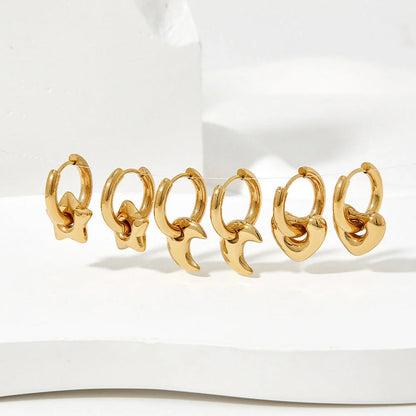 Elegant stainless steel earrings with a glossy finish, showcasing a variety of geometric shapes and colours to complement any British-inspired fashion