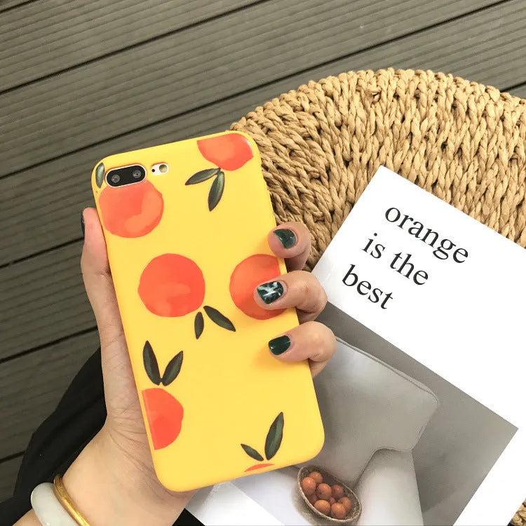 Orange silicone phone case for iPhone with all-inclusive soft shell design