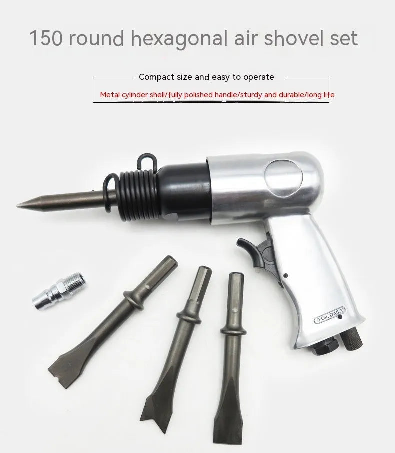 150mm pneumatic air hammer tool with hexagonal and round handle options for rust removal applications