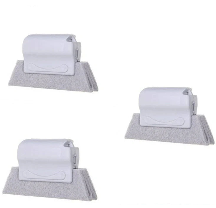 Creative Window Groove Cleaning Gap Brush Slot Cleaner with PP handle in beige, light grey, and blue
