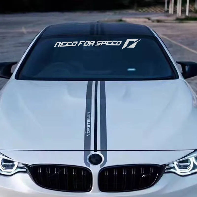 Need For Speed car sticker on vehicle window in white, rose, or reflective silver colour at 55cm or 90cm length