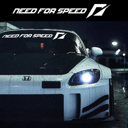 Need For Speed car sticker on vehicle window in white, rose, or reflective silver colour at 55cm or 90cm length