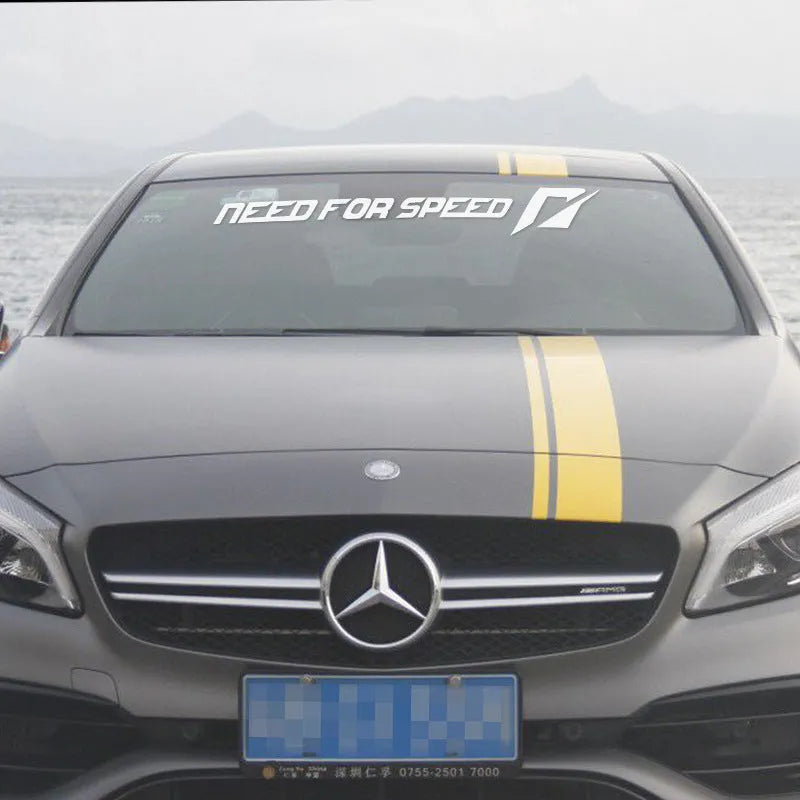 Need For Speed car sticker on vehicle window in white, rose, or reflective silver colour at 55cm or 90cm length
