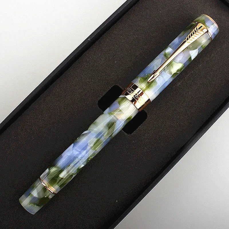 Deep bath green metal pen showing three pen tip options: 0.5mm, 0.7mm, and 1.0mm