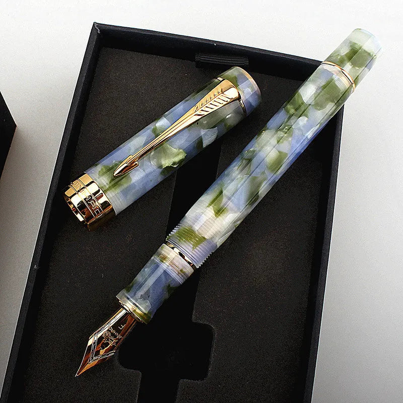 Deep bath green metal pen showing three pen tip options: 0.5mm, 0.7mm, and 1.0mm