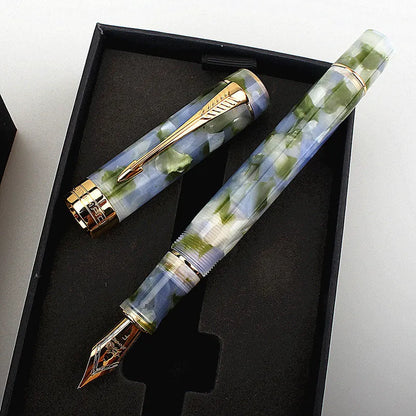 Deep bath green metal pen showing three pen tip options: 0.5mm, 0.7mm, and 1.0mm