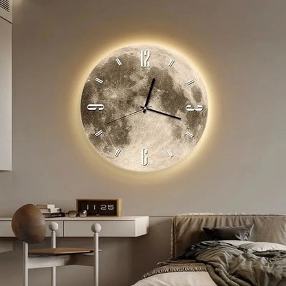 Modern wall clock with optional LED ambient light in 30cm, 40cm, or 50cm sizes.