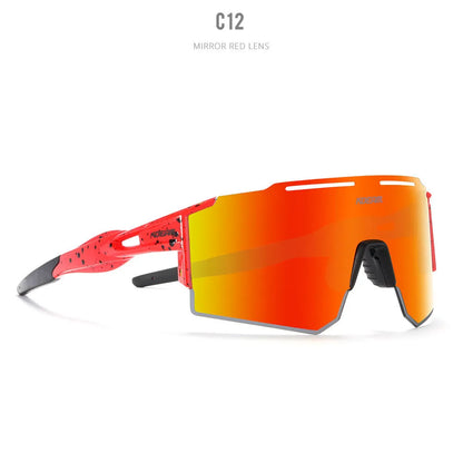 Polarised cycling sunglasses with frameless TR90 lightweight frame in sports design for athletic activities