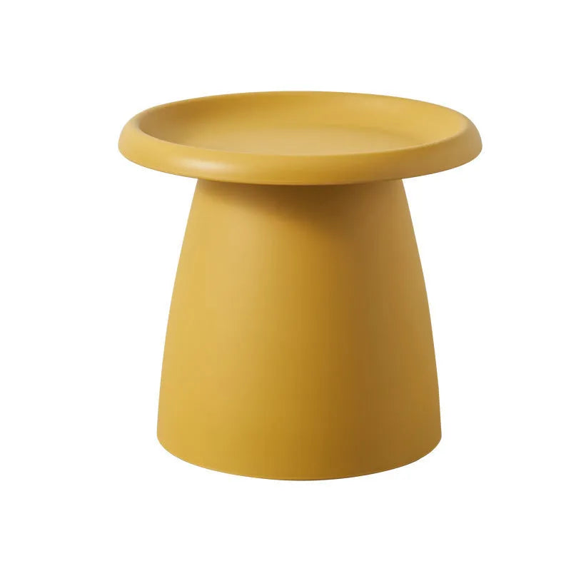 Mushroom small coffee table, plastic, 50 x 45cm, in pink, yellow, white, grey, brown red or green