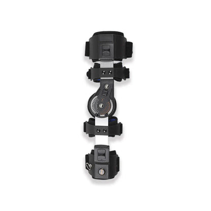 Cyberpunk-inspired elbow support brace with sleek black design, lightweight aluminium alloy construction, and soft shoulder pads for enhanced comfort and stability