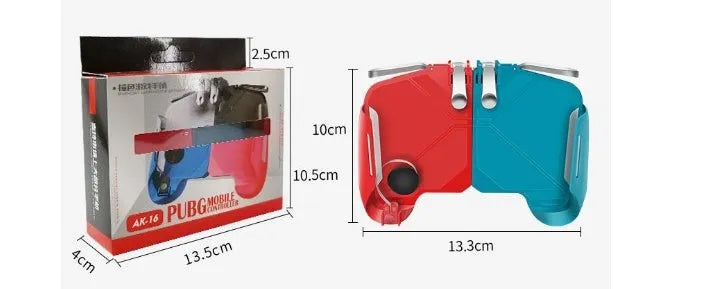 AK16 extendable mobile game controller with adjustable phone clamp and L1R1 trigger buttons