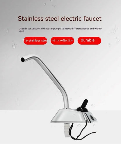 316 stainless steel electronic control RV rotating faucet with mirror finish