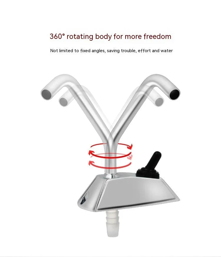 316 stainless steel electronic control RV rotating faucet with mirror finish