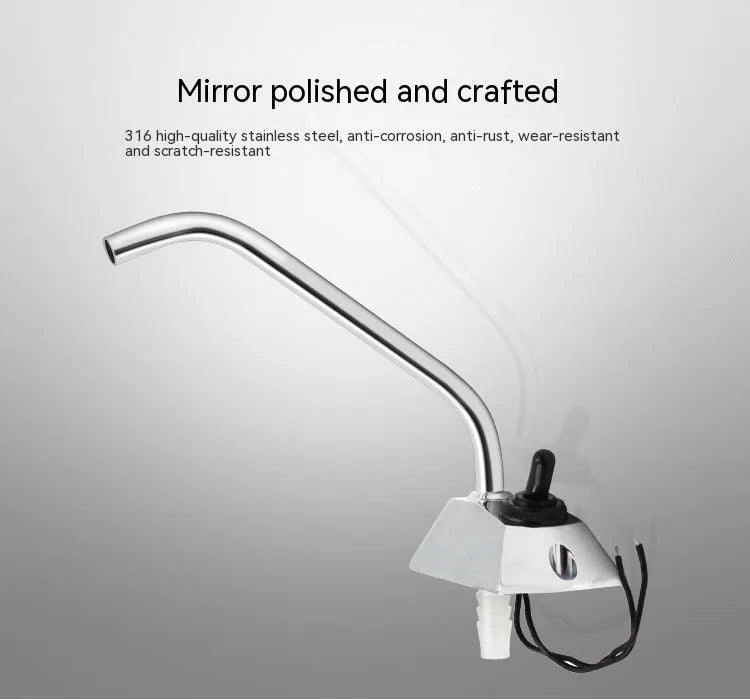 316 stainless steel electronic control RV rotating faucet with mirror finish