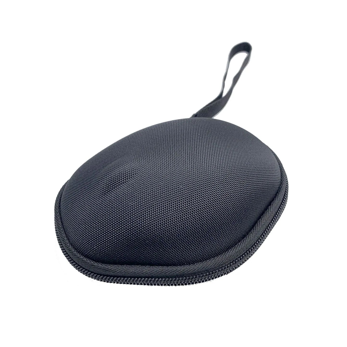 M720 black mouse protective sleeve with grey interior, showing compact 14cm size