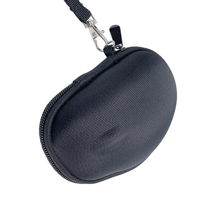 M720 black mouse protective sleeve with grey interior, showing compact 14cm size