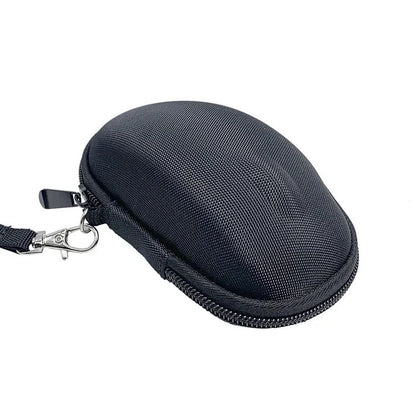 M720 black mouse protective sleeve with grey interior, showing compact 14cm size
