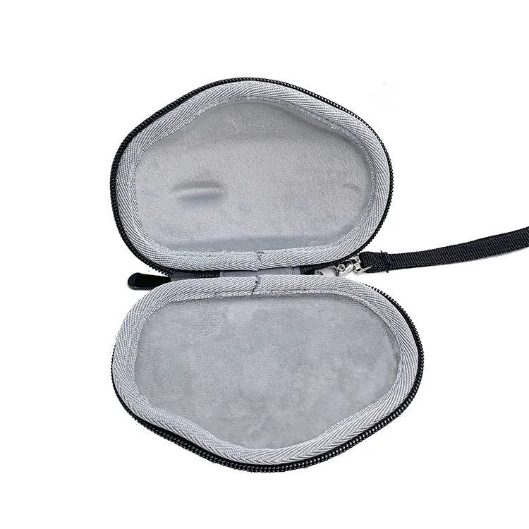 M720 black mouse protective sleeve with grey interior, showing compact 14cm size