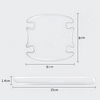 Clear 3D protective stickers for car door handle bowl scratch prevention.
