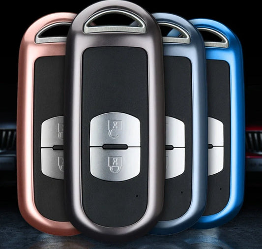 Aluminum alloy key case for Mazda with CNC engraving