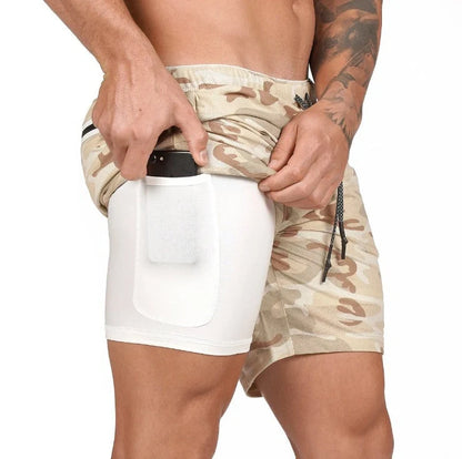 Premium compression shorts with pockets for men, perfect for gym and casual wear