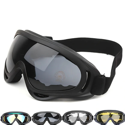 Motorcycle sports goggles with multi-layer coated lenses in brown, colour-changing, transparent, and yellow options