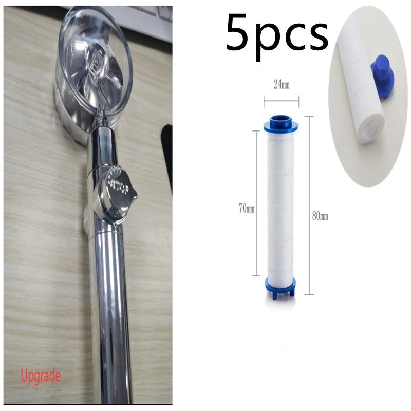 Turbo Propeller Shower Head with 360° fan extension and holder for a luxurious shower experience