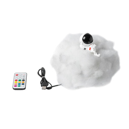 Enchanting cloud-inspired astronaut lamp with a rainbow-like glow, creating a mesmerising and whimsical atmosphere.
