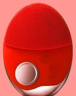 Electric Silicone Face Washer with adjustable vibration and LED skin therapy lights