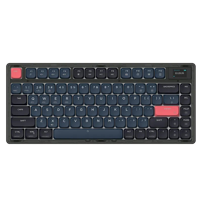 Ajazz AK832PRO triple-mode mechanical keyboard with colour screen and compact 81-key layout