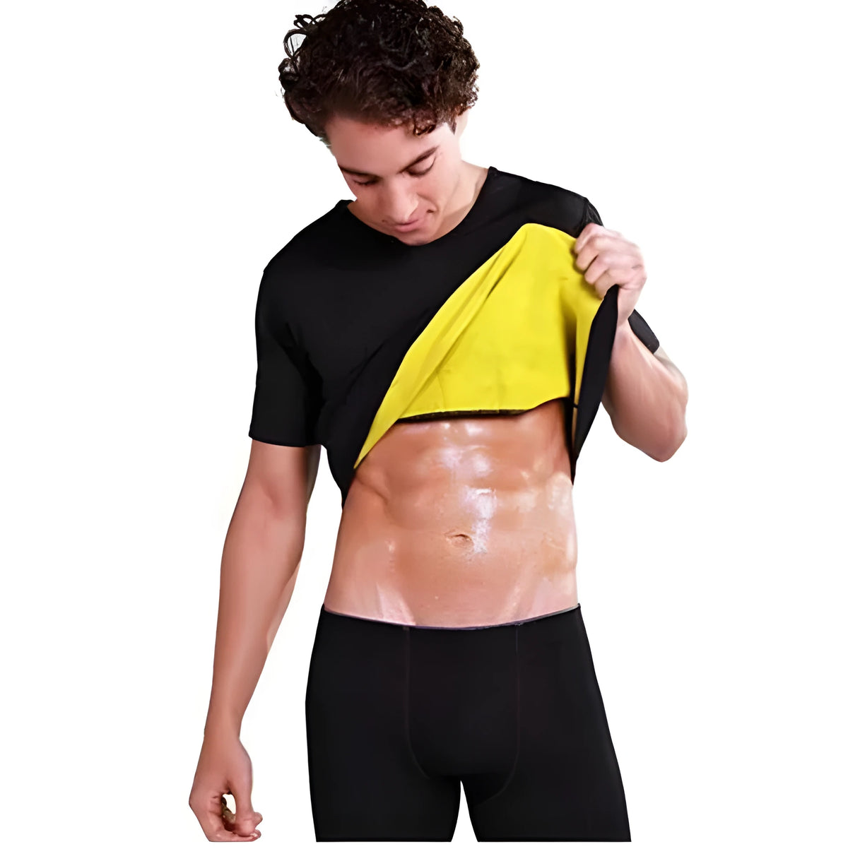 Men's neoprene weight-loss t-shirt body shaper vest for gym and running, sizes S to 3XL